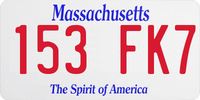 MA license plate 153FK7