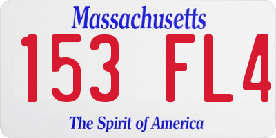 MA license plate 153FL4