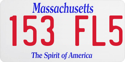 MA license plate 153FL5