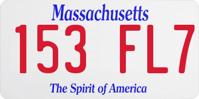 MA license plate 153FL7