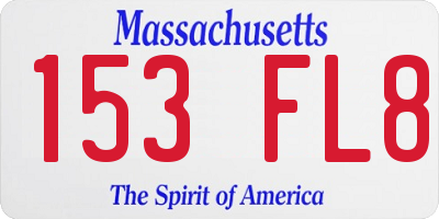MA license plate 153FL8