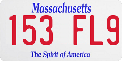 MA license plate 153FL9