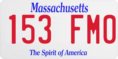MA license plate 153FM0