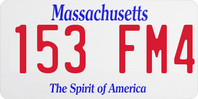 MA license plate 153FM4