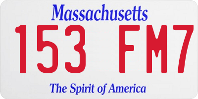 MA license plate 153FM7
