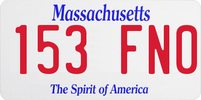 MA license plate 153FN0