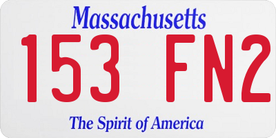 MA license plate 153FN2