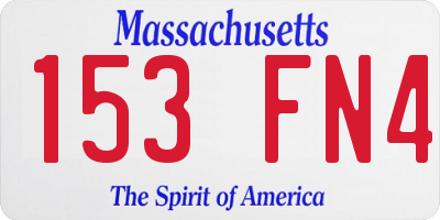 MA license plate 153FN4