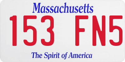 MA license plate 153FN5