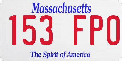MA license plate 153FP0