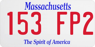 MA license plate 153FP2