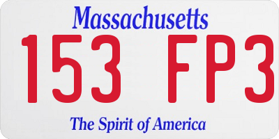 MA license plate 153FP3