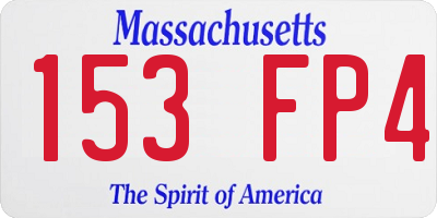 MA license plate 153FP4