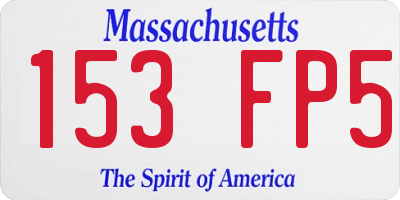MA license plate 153FP5