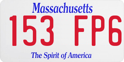 MA license plate 153FP6