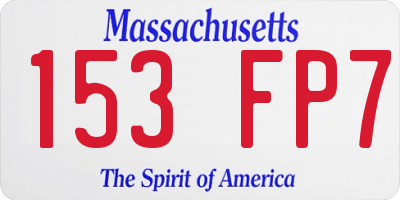 MA license plate 153FP7