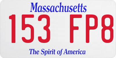 MA license plate 153FP8