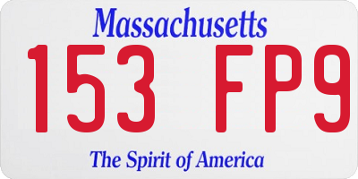 MA license plate 153FP9