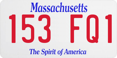 MA license plate 153FQ1
