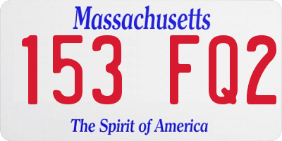 MA license plate 153FQ2