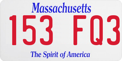 MA license plate 153FQ3
