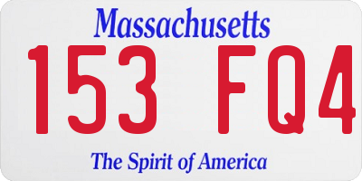 MA license plate 153FQ4