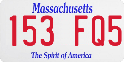 MA license plate 153FQ5