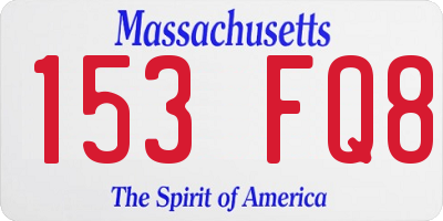 MA license plate 153FQ8