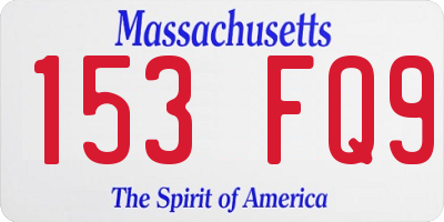 MA license plate 153FQ9