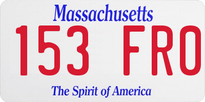 MA license plate 153FR0