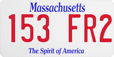 MA license plate 153FR2