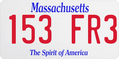 MA license plate 153FR3
