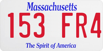 MA license plate 153FR4