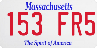 MA license plate 153FR5