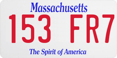 MA license plate 153FR7