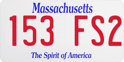 MA license plate 153FS2