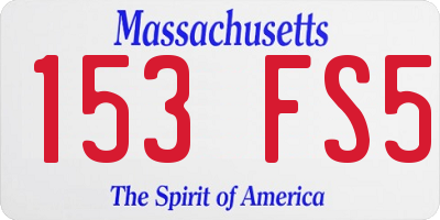 MA license plate 153FS5