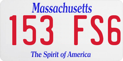 MA license plate 153FS6
