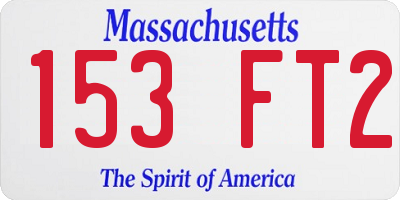 MA license plate 153FT2
