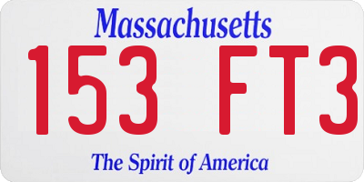 MA license plate 153FT3