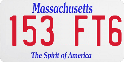 MA license plate 153FT6
