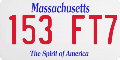 MA license plate 153FT7