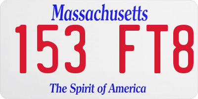 MA license plate 153FT8