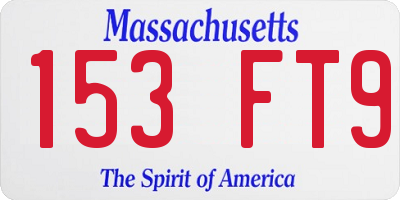 MA license plate 153FT9