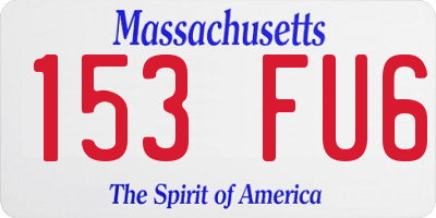 MA license plate 153FU6