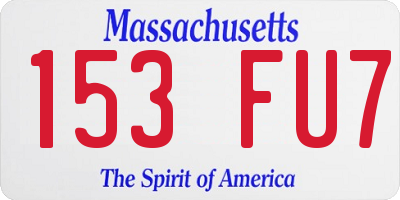 MA license plate 153FU7