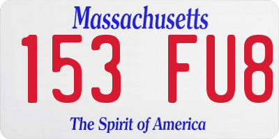 MA license plate 153FU8