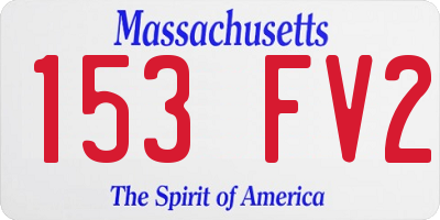 MA license plate 153FV2