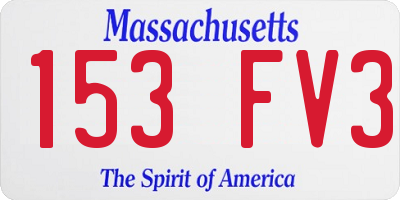 MA license plate 153FV3