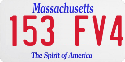 MA license plate 153FV4